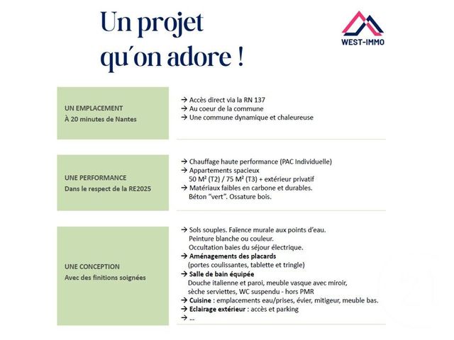 Appartement T2 à vendre - 2 pièces - 50.3 m2 - PUCEUL - 44 - PAYS-DE-LOIRE - Century 21 Espace De L'Isac