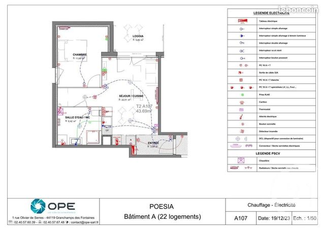 Appartement T2 à louer - 2 pièces - 43.69 m2 - BLAIN - 44 - PAYS-DE-LOIRE - Century 21 Espace De L'Isac